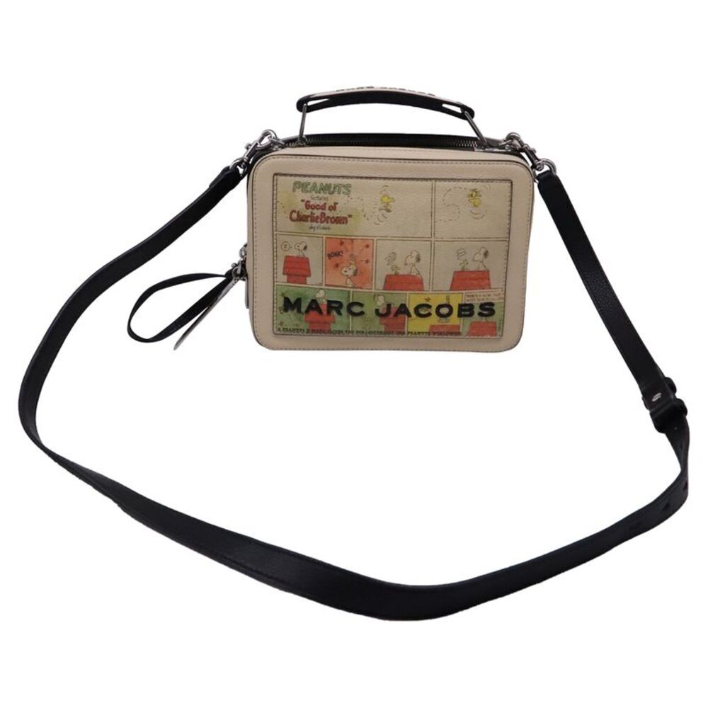 Marc Jacobs Beige Peanuts Comic Panel Crossbody Bag with Black Strap